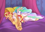  2018 anus aries84 ball_gag bdsm bondage bound butt clitoris cutie_mark dock duo equestria_girls equine female feral friendship_is_magic gag gagged hair hooves horn licking licking_lips mammal multicolored_hair my_little_pony princess_celestia_(mlp) pussy sunset_shimmer_(eg) tongue tongue_out two_tone_hair underhoof unicorn winged_unicorn wings 
