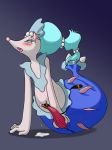  blue_eyes blue_hair blush erection feral hair invalid_tag lewdotic male mammal marine nintendo open_mouth penis pink_nose pinniped pok&eacute;mon pok&eacute;mon_(species) primarina sex_toy simple_background solo tongue tongue_out vibrator vibrator_on_penis video_games 
