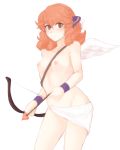  bow_(weapon) brown_eyes curly_hair fire_emblem fire_emblem_echoes:_mou_hitori_no_eiyuuou jenny_(fire_emblem) pink_hair skirt solo tridisart weapon white_skirt wings 