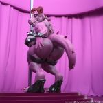  3d_(artwork) digital_media_(artwork) dinosaur female idsaybucketsofart interstellar_demon_stripper kruk muscular rick_and_morty 