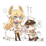  :d azur_lane black_legwear black_panties blonde_hair blue_eyes blue_flower blue_rose blush chibi commentary_request cross cross_earrings dress earrings expressionless eyebrows_visible_through_hair flower hat jacket jewelry laurel_crown long_hair long_sleeves lowres medium_hair military military_uniform multiple_girls open_mouth panties peaked_cap pulled_by_another rebecca_(keinelove) ribbon rigging rose silver_hair sitting sleeveless sleeveless_dress smile standing thighhighs thought_bubble tirpitz_(azur_lane) translation_request turret underwear uniform v-shaped_eyebrows veil victorious_(azur_lane) white_coat white_footwear white_hat white_jacket wrist_ribbon 