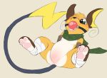  2018 3_toes ambiguous_gender backsash ball_gag bdsm blush bondage bound digital_drawing_(artwork) digital_media_(artwork) feral gag gagged green_eyes hindpaw invalid_tag mammal nintendo pawpads paws pok&eacute;mon pok&eacute;mon_(species) raichu rodent rope simple_background solo sparks_the_raichu toes tongue video_games white_background 