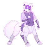  2017 5_fingers alopex arctic_fox arctic_fox_taur bottomless canid canid_taur canine canine_taur cheek_tuft claws clothed clothing earbuds eyebrows eyeslashes female fingerless_gloves fingerless_socks fluffy fluffy_tail fox fox_taur gloves headphones hoodie knife mammal monochrome music_player partially_clothed purple_and_white ranged_weapon shellsweet shuriken signature simple_background smile standing taur taurification teenage_mutant_ninja_turtles tuft weapon white_background wrist_warmers zipper 