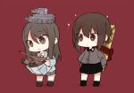  arms_behind_back bangs black_footwear black_legwear black_skirt blue_footwear blue_hat blue_shirt brown_eyes brown_hair bt-42 chibi dress_shirt eyebrows_visible_through_hair eyes_visible_through_hair fud gift girls_und_panzer grey_legwear grey_shirt grey_skirt ground_vehicle hat hat_removed headwear_removed holding holding_gift holding_hat keizoku_school_uniform kuromorimine_school_uniform long_hair long_sleeves looking_at_another mika_(girls_und_panzer) military military_vehicle miniskirt model_tank motor_vehicle multiple_girls nishizumi_maho object_on_head panzerkampfwagen_viii_maus pleated_skirt red_background school_uniform shirt shoes short_hair simple_background skirt socks sparkle standing striped striped_shirt tank tiger_i vertical-striped_shirt vertical_stripes white_shirt 