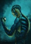  2018 amphibian_humanoid amphibian_man arm_fin back_fin digital_media_(artwork) fish_humanoid guillermo_del_toro humanoid male nude open_mouth roxanne_milson solo standing the_shape_of_water 
