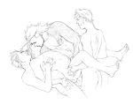 4boys anal barefoot double_anal double_penetration erection final_fantasy_xv gladiolus_amicitia group_sex ignis_scientia kaciart lying lying_on_person multiple_boys noctis_lucis_caelum nude orgy penis prompto_argentum scar sex tattoo yaoi 