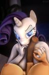  2018 3d_(artwork) 5_fingers absurd_res animal_genitalia animal_penis anthro applejack_(mlp) areola astridofastora big_breasts blue_eyes breasts colored_nails dickgirl dickgirl/female digital_media_(artwork) duo earth_pony equine equine_penis erection eyebrows eyelashes eyeshadow faceless_dickgirl female friendship_is_magic grey_nails hair hand_holding hand_on_face hi_res horn horse imminent_sex inside intersex intersex/female looking_at_viewer makeup mammal mascara my_little_pony nipples penis pink_nails plant pony purple_hair rarity_(mlp) sheath smile sofa solo_focus source_filmmaker unicorn urethra vein watermark 