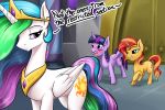  2018 blush crown d-lowell dialogue english_text equestria_girls equine female friendship_is_magic horn innuendo jewelry mammal my_little_pony necklace princess_celestia_(mlp) sunset_shimmer_(eg) text twilight_sparkle_(mlp) unicorn winged_unicorn wings 