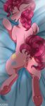 2018 absurd_res animal_genitalia animal_pussy anus bed bed_sheet bedding blush butt clitoral_winking clitoris cutie_mark dakimakura_design dock earth_pony equine equine_pussy eyelashes eyes_closed female feral friendship_is_magic fur hair hi_res hooves horse kuroran mammal my_little_pony nude open_mouth open_smile pink_hair pinkie_pie_(mlp) pony puffy_anus pussy smile solo sunlight teeth tongue underhoof watermark 