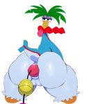  2018 anal anal_beads anal_penetration anus avian big_butt bird butt cartoon_network coco_(fhfif) digital_media_(artwork) female foster&#039;s_home_for_imaginary_friends hi_res huge_anal_beads looking_back penetration pussy sex_toy simple_background solo sssonic2 tongue tongue_out white_background 