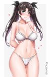  alternate_breast_size arms_behind_back artist_name ass_visible_through_thighs bangs black_hair blue_eyes blush bra breasts cowboy_shot cursive dated fate/stay_night fate_(series) french frilled_bra frilled_panties frills grey_background hair_ribbon hanada_yanochi heart large_breasts light_frown long_hair looking_at_viewer navel outside_border panties parted_bangs ribbon solo standing sweat thigh_gap toosaka_rin twintails underwear underwear_only white_bra white_panties 