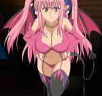  1girl boots demon_girl demon_wings highres iijuin_serena pink_hair red_eyes screencap stitched thigh_boots thighhighs third-party_edit twintails vampire_(hentai_ova) vampire_(ova) wings 