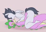  2018 absurd_res anthro anthrofied dragon equine eyes_closed friendship_is_magic girly hand_on_hip hi_res horse interspecies kissing male male/male mammal my_little_pony pegasus pony rumble_(mlp) scalie simple_background somescrub spike_(mlp) thick_thighs wings 