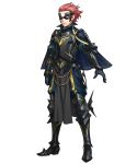  arm_guards armor armored_boots black_armor black_capelet boots breastplate cape capelet elbow_pads fire_emblem fire_emblem:_kakusei fire_emblem_heroes full_body gloves highres indesign jerome_(fire_emblem) long_sleeves male_focus mask official_art pants pauldrons pelvic_curtain puffy_sleeves red_hair short_hair shoulder_armor solo standing striped transparent_background vambraces vertical_stripes 