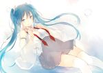  aqua_eyes aqua_hair hatsune_miku long_hair lpip skirt thighhighs twintails vocaloid 