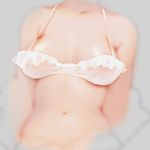  arms_at_sides bra breasts breasts_apart grey_background head_out_of_frame highres inverted_nipples navel nude original quuni shiny shiny_skin simple_background sketch small_breasts solo stomach underwear underwear_only upper_body white_bra 