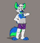  alphascout1 barefoot boxer_briefs clothed clothing purple_underwear tinydeerguy topless underwear 