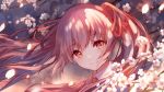  bisonbison flowers hatsune_miku long_hair petals pink_hair ribbons sakura_miku twintails vocaloid 