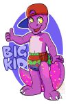  diaper dinosaur hat inflatable living_inflatable pool_toy purple_skin scalie thumbs_up tropicana young zoran 