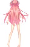  absurdres ass back barefoot error full_body hair_ribbon haru_uso_-passing_memories- heel_raised highres himeno_satsuki long_hair non-web_source nude official_art pink_hair ribbon riichu solo standing transparent_background two_side_up 
