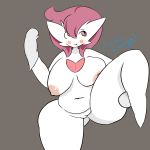  2018 anthro areola belly big_breasts big_butt black_sclera breasts butt cosmicscourge female gardevoir mega_evolution nintendo nipples not_furry nude pok&eacute;mon pok&eacute;mon_(species) pussy slightly_chubby solo thick_thighs video_games voluptuous wide_hips 