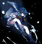  black_footwear boots brown_gloves commentary_request full_body gloves goggles hair_ornament hair_tie hat highres ikurauni kawashiro_nitori long_hair looking_down sidelocks solo touhou underwater 