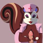  2018 animal_crossing anthro areola big_breasts breasts clothed clothing cum digital_media_(artwork) duo erection female handjob huge_breasts humanoid_penis infamousrel looking_at_viewer male male/female mammal nintendo nipples nurse nurse_uniform open_mouth pecan_(animal_crossing) penis pokeandpenetrate rodent sex simple_background solo_focus squirrel uniform video_games 