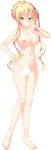  absurdres aqua_eyes barefoot blonde_hair blush breasts censored collarbone eyebrows_visible_through_hair full_body hair_ornament hairclip hand_on_hip hand_on_own_face highres large_breasts long_hair looking_at_viewer navel nipples non-web_source nude official_art shougun-sama_wa_otoshigoro shouna_mitsuishi sidelocks solo tears transparent_background 