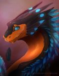  2018 ambiguous_gender better_version_at_source blue_eyes deviant-soulmates digital_media_(artwork) dragon feral fur horn orange_fur smile solo 