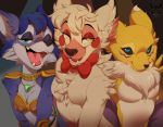  2018 anthro blue_fur blue_hair breasts canine digimon digital_media_(artwork) female five_nights_at_freddy&#039;s five_nights_at_freddy&#039;s_2 fox funtime_foxy_(fnaf) fur hair krystal mammal mangle_(fnaf) nintendo renamon star_fox video_games white_fur xnirox yellow_fur 