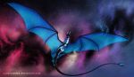  ambiguous_gender claws cosmic_background digital_media_(artwork) dragon feral horn solo unnaturalfox 