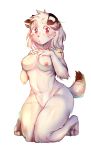  2017 absurd_res anthro black_nose booboo34 breasts canine digital_media_(artwork) dog female fur hair hi_res horn mammal nipples nude simple_background solo 