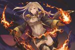  blush breasts cape female_my_unit_(fire_emblem:_kakusei) fire fire_emblem fire_emblem:_kakusei fire_emblem_heroes gloves hood kamu_(kamuuei) long_hair looking_at_viewer medium_breasts my_unit_(fire_emblem:_kakusei) simple_background smile solo twintails white_hair 