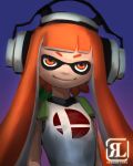  2018 absurd_res cephalopod clothing female headphones hi_res humanoid inkling marine mask nintendo not_furry octoling orange_eyes reaganlong signature smile solo splatoon super_smash_bros tentacle_hair tentacles video_games 