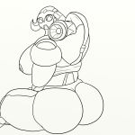  &lt;3 2018 big_breasts big_butt black_and_white breasts butt digital_drawing_(artwork) digital_media_(artwork) female hi_res horn huge_breasts huge_butt living_machine looking_at_viewer machine monochrome nipples omnic orisa_(overwatch) overwatch oystercatcher7 presenting robot simple_background sitting smile thick_thighs video_games white_background wide_hips 