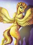  2018 cutie_mark digital_media_(artwork) equine feathers female feral friendship_is_magic fur lupiarts mammal my_little_pony pegasus smile solo spitfire_(mlp) wings wonderbolts_(mlp) yellow_feathers yellow_fur 