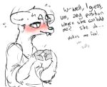 artemis_(nobby) blush clothed clothing dialogue disney male musk_deer nobby size_difference smaller_male text zootopia 