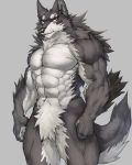  abs anthro biceps canine captainjohkid digital_media_(artwork) flakjacket0204 fur hi_res kemono male mammal muscular muscular_male pecs wolf 