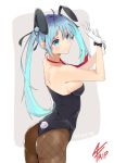  animal_ears aqua_eyes aqua_hair artist_name ass breasts bunny_ears bunny_girl bunny_tail bunnysuit dated fishnet_pantyhose fishnets fripside from_side gloves hatsune_miku long_hair medium_breasts pantyhose sideboob solo tail twintails vocaloid white_gloves 