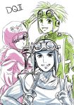 capelet commentary_request dragon_quest dragon_quest_ii dress goggles hood hood_up kiyou_sumomo long_hair multiple_boys prince_of_lorasia prince_of_samantoria princess princess_of_moonbrook robe short_hair smile weapon 