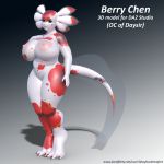  3d_(artwork) amphibian axolotl berry_chen big_breasts breasts digital_media_(artwork) female idsaybucketsofart reptile salamander scalie slightly_chubby 