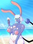  azumarill beach breasts dessert food ice_cream nintendo nipples nude pok&eacute;mon pok&eacute;mon_(species) pokemonty_(artist) pussy seaside video_games 