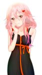  absurdres bare_shoulders breasts closed_mouth commentary_request guilty_crown hair_ornament hairclip highres long_hair looking_at_viewer medium_breasts pink_hair red_eyes sarina_(tosiyukiryousuke) solo twintails yuzuriha_inori 