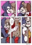  animal_crossing anthro bulge canine comic digby_(animal_crossing) dog kissing licking lobo_(animal_crossing) male male/male mammal nintendo nipple_lick nipples syaokitty tongue tongue_out video_games wolf 