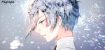  androgynous antarcticite artist_name breath crystal gem gem_uniform_(houseki_no_kuni) houseki_no_kuni looking_away myoya short_hair sigh silver_eyes silver_hair solo sparkle 