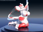  3d_(artwork) amphibian axolotl berry_chen big_breasts breasts digital_media_(artwork) female frill idsaybucketsofart pole reptile salamander scalie slightly_chubby stripper_pole 