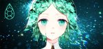  androgynous crack gem gem_uniform_(houseki_no_kuni) green_eyes green_hair houseki_no_kuni looking_at_viewer myoya open_mouth phosphophyllite short_hair solo sparkle 