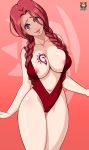  breasts erect_nipples fairy_tail flare_corona kyoffie12 large_breasts nipple_slip nipples red_hair smile swimsuit tattoo 