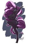  2018 angry anthro anthrofied big_breasts breasts cutie_mark equine fan_character female friendship_is_magic hair hi_res horn huge_breasts long_hair mammal mrkashkiet multicolored_hair my_little_pony navel nightmare_rarity_(idw) nipples nude princess purple_eyes royalty simple_background solo unicorn wide_hips 