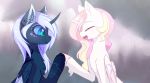  blue_eyes blue_fur cat day duo eyelashes eyes_closed feathered_wings feathers feline female feral friendship_is_magic fur hair horn magnaluna mammal my_little_pony nude open_mouth outside paws pink_hair princess_celestia_(mlp) princess_luna_(mlp) smile wings 